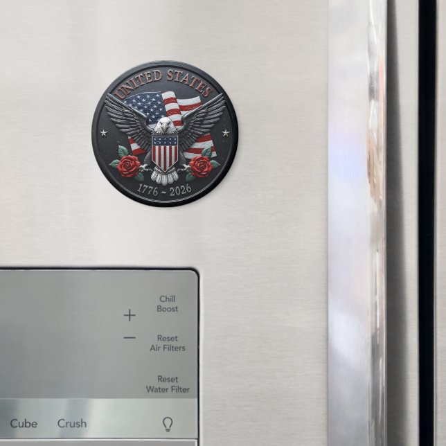 Imã Red & Blue Metallic Texture USA Semiquincentennial (In Situ (Fridge))