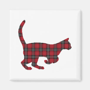 Imã Red Buffalo Xadrez Cat Matching Family Natal 8