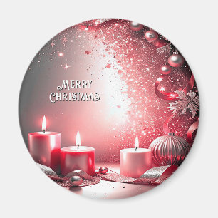 Imã Red Candles Decorative Natal Foliday Magnet