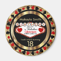 Red Casino Poker Chip Birthday