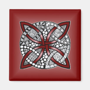 Imã Red Celtic Knot Arte Original