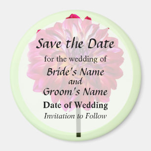 Imã Red Dahlia Tinted With Yellow Save the Date