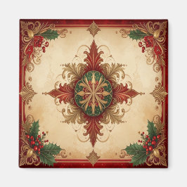 Imã Red Decorative Christmas Holiday Magnet