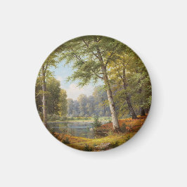 Imã Red Deer by the Forest Pond