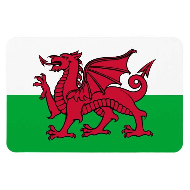 Ímã Red Dragon Celtic Flag & Welsh (Horizontal)