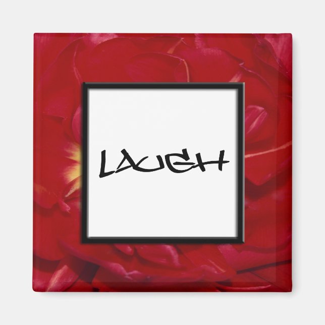 Imã Red Floral Laugh Magnet (Frente)
