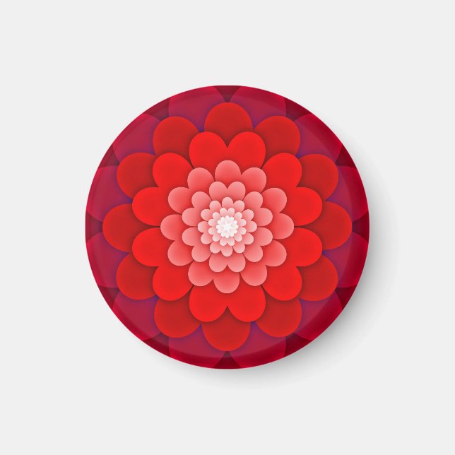 Imã Red Floral Mandala-58566 (Frente)