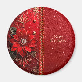 Imã Red Flower Holiday Magnet