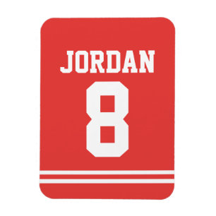 Ímã Red Football Jersey com Número