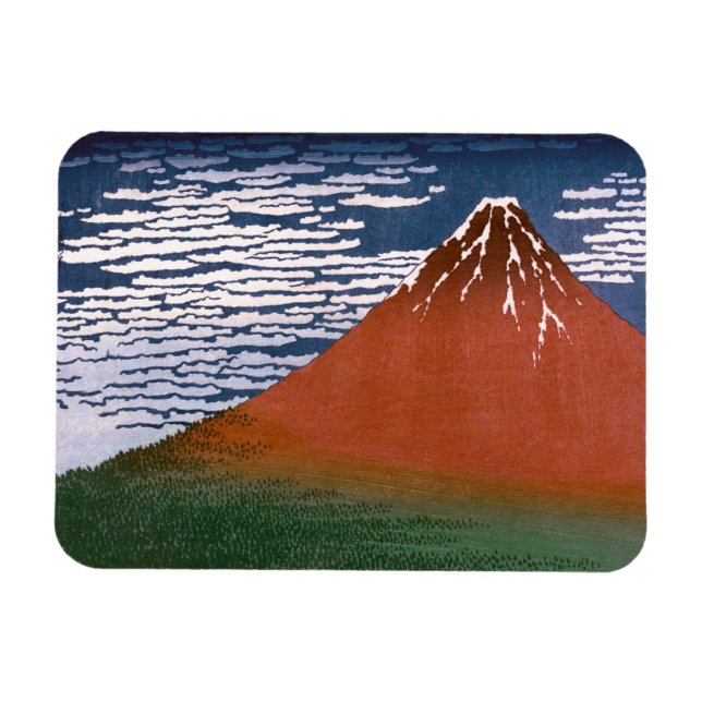 Ímã Red Fuji, Aka Fujiyama Volcano Katsushika Hokusai (Horizontal)
