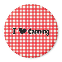 Red Gingham Check I Heart Canning