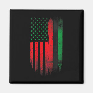 Imã Red Green Black History American African Flag