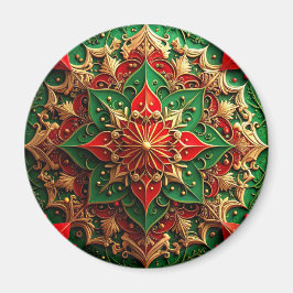 Imã Red Green Decorative Christmas Holiday Magnet