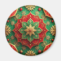 Red Green Decorative Christmas Holiday Magnet