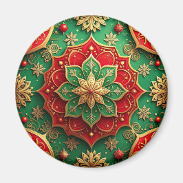Imã Red Green Decorative Christmas Holiday Magnet