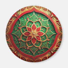 Imã Red Green Decorative Christmas Holiday Magnet