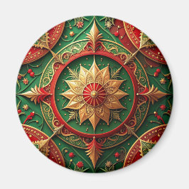 Imã Red Green Decorative Christmas Holiday Magnet
