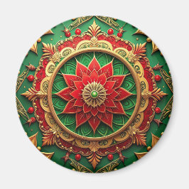 Imã Red Green Decorative Christmas Holiday Magnet