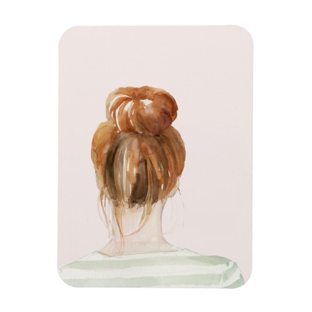 Ímã Red Hair Top Knot (Vertical)