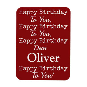 Ímã Red Happy Birthday Song Premium Flexi Magnet