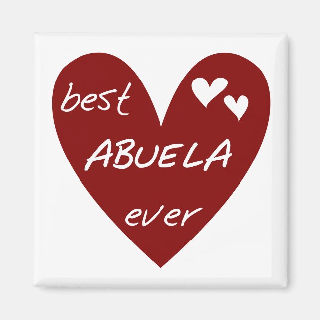 Imã Red Heart Best Abuela Ever T-shirts e presentes (Frente)