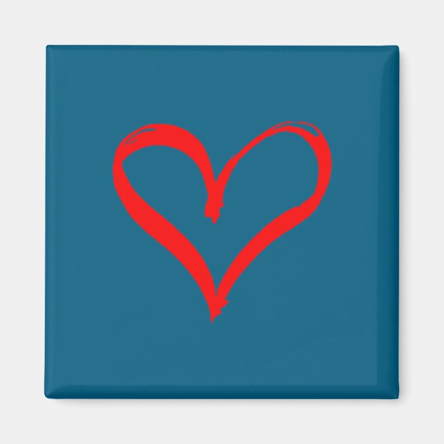 Imã Red Heart Funny Cute Design For Men Women Husband  (Frente)