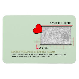 Ímã Red Heart Love Save The Date Photo