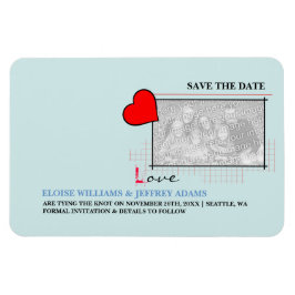 Ímã Red Heart Love Save The Date Photo
