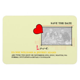 Ímã Red Heart Love Save The Date Photo