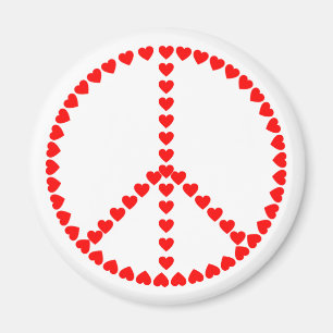 Imã Red Hearts - Sinal de Paz Hippie Magnet