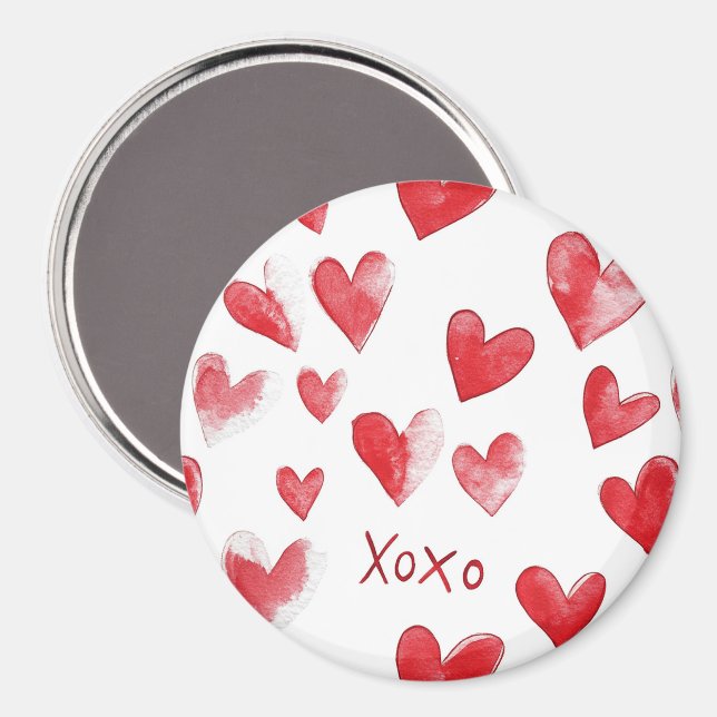 Imã Red Hearts XOXO Love (Front/Back)