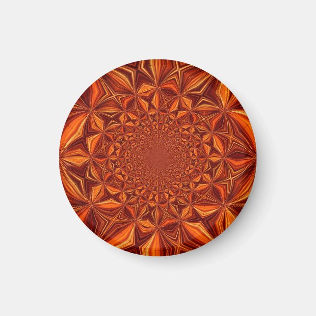Imã Red Kaleidoscope Digital Art Pattern- 28503 (Frente)