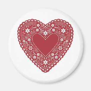 Imã Red Lace Heart