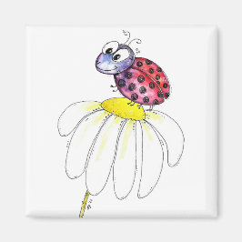 Imã Red Ladybug branco-branco