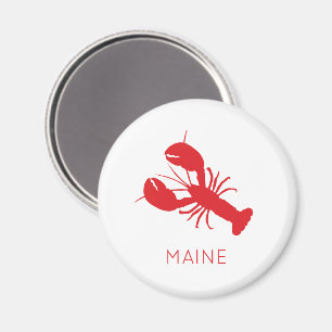 Imã Red Lobster Coastal Beach Ocean Maine Fun