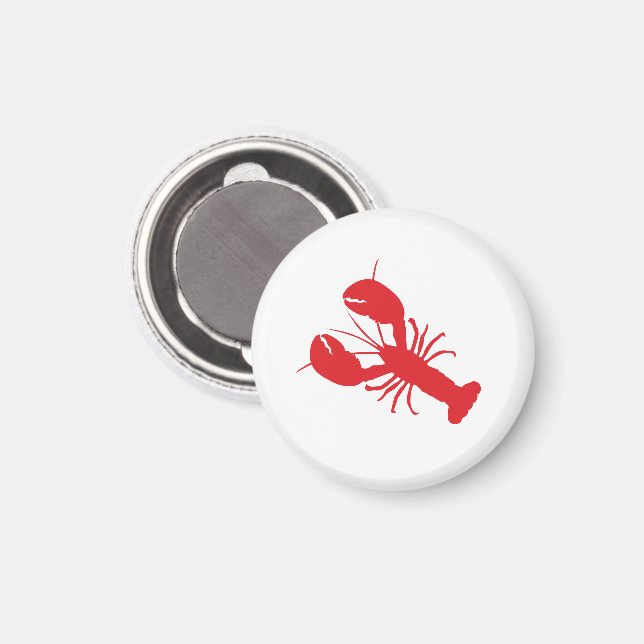Imã Red Lobster Coastal Beach Ocean Modern Fund (Front/Back)
