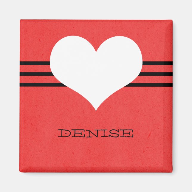 Imã Red Modern Heart Magnet (Frente)