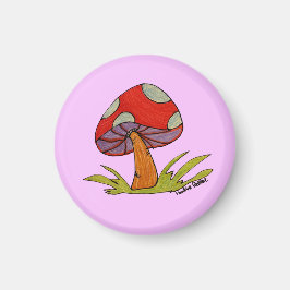 Imã Red Mushroom with purple background