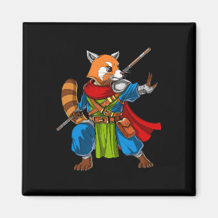 Imã Red Panda Bear Ninja Samurai Warrior Funny Kung Fu