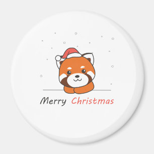 Imã Red Panda Christmas Snow Winter Animais Pandas
