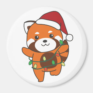 Imã Red Panda Natal Animais de inverno Red Pandas Magn