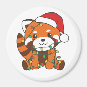 Imã Red Panda Natal Animais de inverno Red Pandas Magn