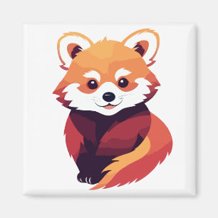 Imã Red Panda Vetor Art Animal Modern Urban Graphic