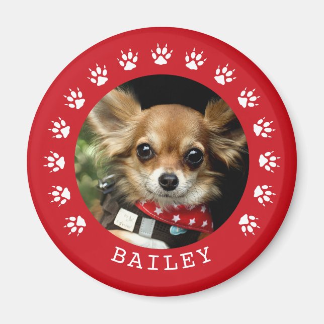 Imã Red Paw Imprime Foto Pet de Quadro (Frente)