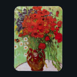 Ímã Red Poppies and Daisies by Vincent van Gogh<br><div class="desc">Still Life: Red Poppies and Daisies by Vincent van Gogh is a vintage fine art post impressionism still life floral painting. A beautiful bouquet of red poppy flowers and white daisy flowers fresh from the garden in a decorative vase. About the artist: Vincent Willem van Gogh (1853 -1890) was one...</div>