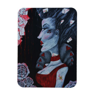 Ímã Red Queen Of Hearts Alice Wonderland Fantasy Art