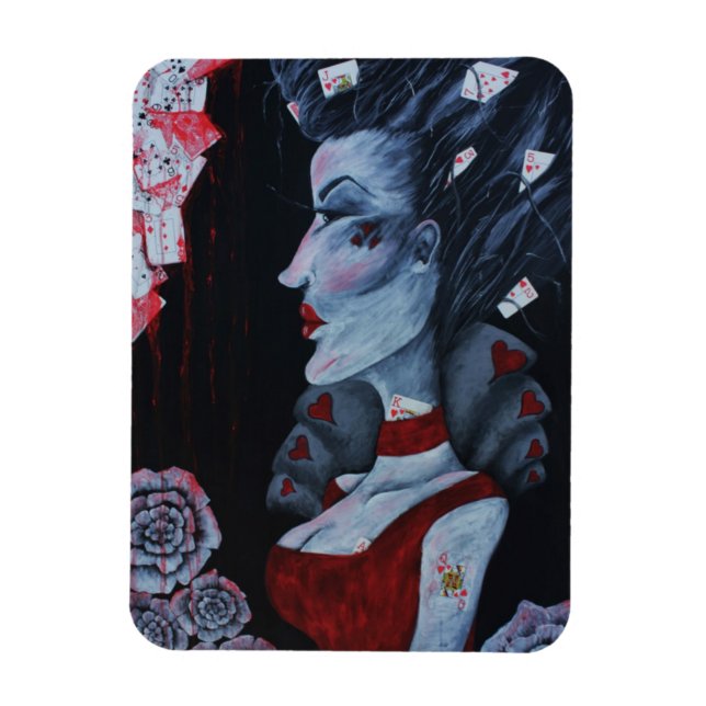 Ímã Red Queen Of Hearts Alice Wonderland Fantasy Art (Vertical)