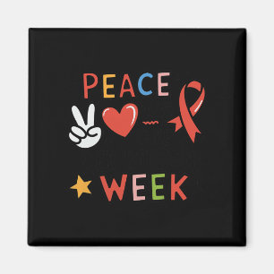 Imã Red Ribbon Week Peace Love Cure Drug Free Say No T