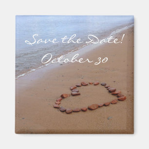 Imã Red Rocks Heart na praia Sandy