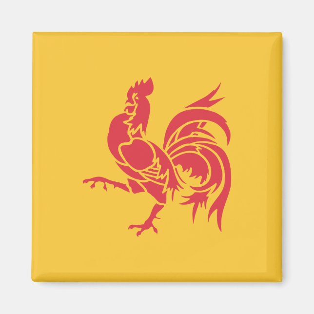Imã Red Rooster (Bandeira da Valônia) (Frente)